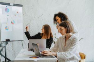 Staff discussing long-term vs. short-term recruitment